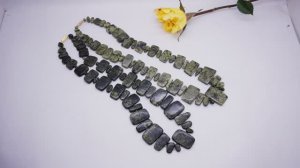 Колье змеевик натуральный 62 см бусы ожерелье уральские самоцветы камни 3826 Хорошие Вещи