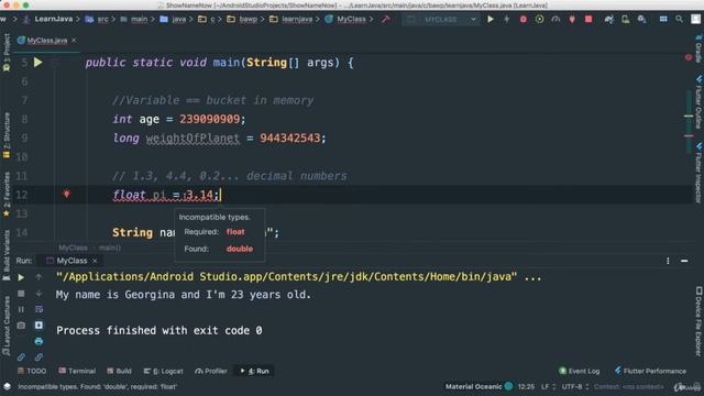 09 Long Floats and Doubles Types in Java [ Android Development Masterclass] смотреть онлайн