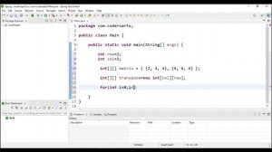 15. Java Program to Find Transpose of a Matrix