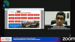 Taller de Formación Parlamentaria Procedimientos Parlamentarios