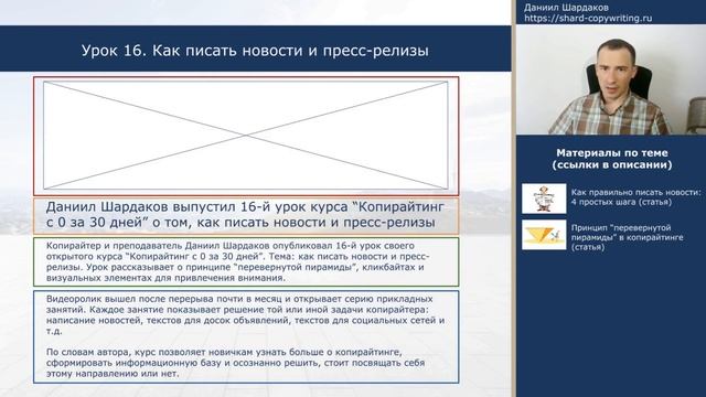 Урок 16. Как правильно писать новости и пресс релизы | Курс "Копирайтинг с нуля за 30 дней"
