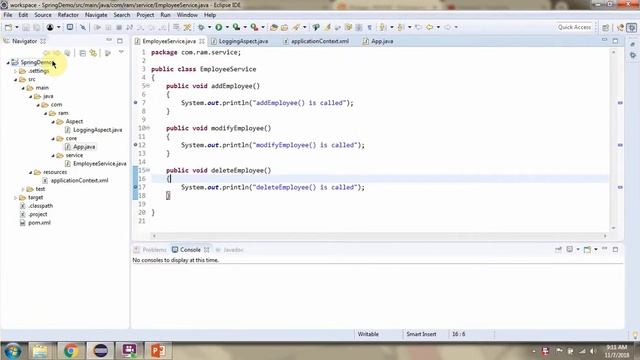 Spring AOP AspectJ Before Advice example using XML configuration | Spring Tutorial