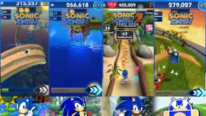 Sonic Dash vs Sonic Dash 2 | Race Against Sonics (60fps)