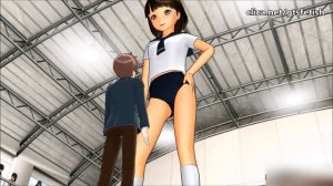 MMD giantess - Mixed wrestling, girl vs boy