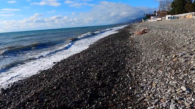 Пляжи стали больше!!!  Февраль 2022. ?ЛАЗАРЕВСКОЕ СЕГОДНЯ?СОЧИ. смотреть онлайн