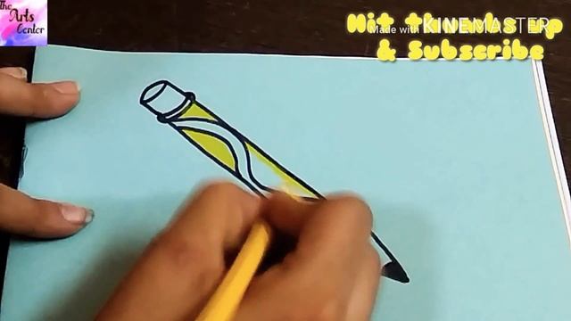 How to draw Cute Pencil !! (Long Object) Easy step by step Fun drawing for kids | by The Arts Cente смотреть онлайн