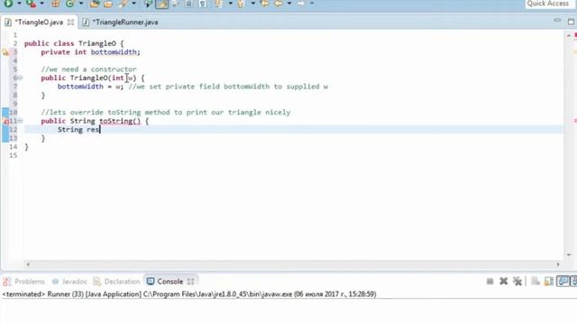 EASY JAVA 02 Triangle class and toString exercise смотреть онлайн