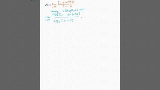 #230 (1-sin(x/2))/(pi-x) [Demidovich] смотреть онлайн