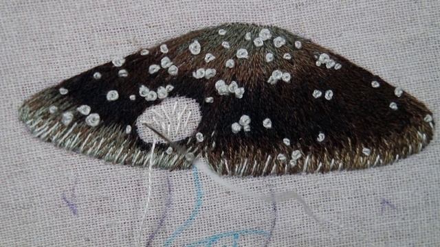 Realistic Mushroom Embroidery, Hand Embroidery tutorial,Botanical Embroidery