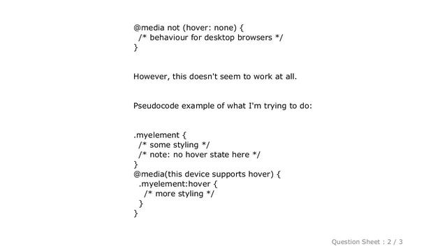 CSS : Media query for devices supporting hover