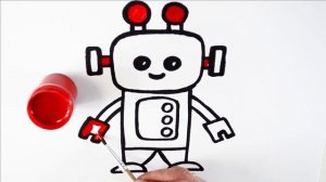Как нарисовать робота/ мультик раскраска робот для детей / учим цвета