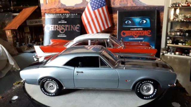 Christine Movie 1983 1/18 1958 Plymouth Fury vs 1967 Chevrolet Camaro 350 Autoworld Diecast смотреть онлайн