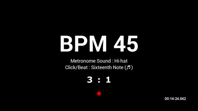 Metronome BPM 45 / Hi-hat / 16th (Closed) смотреть онлайн