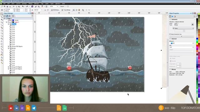 #13 Рисую корабль в бурю на море в CorelDraw смотреть онлайн