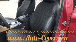 Чехлы на Хендай Соната 6 из Экокожи. Установка чехлов на сидения автомобиля с подшивкой.