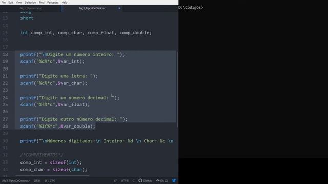 AEDS 3: Tipos de Dados em Linguagem C (int, char, float, double, void) смотреть онлайн