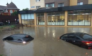 Потоп в Рязани в День России#Ryazan #thunderstorm #flood