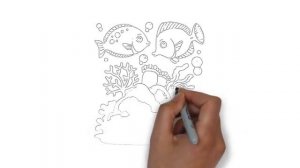 как нарисовать кораллы,how to draw corals,cómo dibujar los corales,come disegnare i coralli