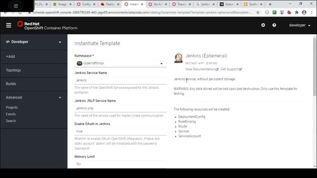 Deploy jenkins on openshift cluster - install jenkins on openshift