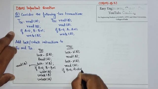 L113-1: Practice Problem on 2PL(Two Phase Locking) - Add Lock/Unlock and check for Deadlock смотреть онлайн