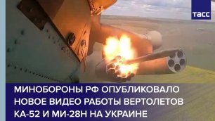 Минобороны РФ опубликовало новое видео работы вертолетов Ка-52 и Ми-28Н на Украине