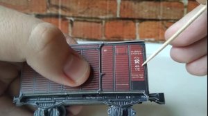 Двухосный крытый вагон 1/87 из картона УМБУМ (Умная Бумага)