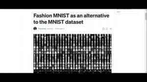 Fashion MNIST as an alternative to the MNIST dataset - blog post