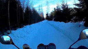 Зимняя покатушка на мопеде Альфа зимой