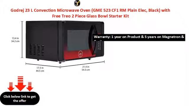 Godrej 23 L Convection Microwave Oven (GME 523 CF1 RM Plain Elec смотреть онлайн