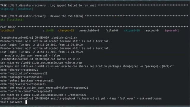 Active-Passive Disaster Recovery on Oracle Linux Virtualization Manager
