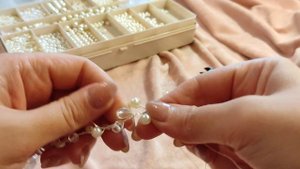 Процесс изготовления жемчужной свадебной веточки длиной пол-метра.