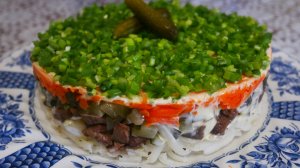 Впервые на экранах! Салат НОВОГОДНЯЯ ПРЕМЬЕРА с куриной печенью