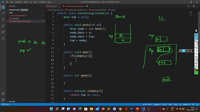 Implement Stack Using Linked List | Stack Adapter | JAVA смотреть онлайн