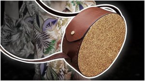 Leather And Cork Round Bag