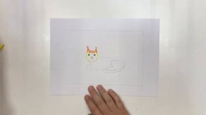 Уроки рисования - Котик восковыми мелками