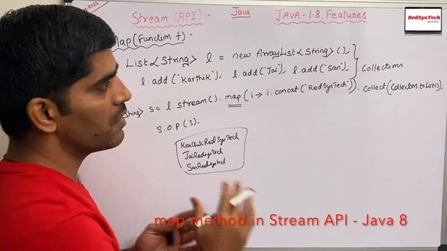# 171 Stream map() in Java with examples | Java 8 Stream map | Stream | java 8 | map | RedSysTech