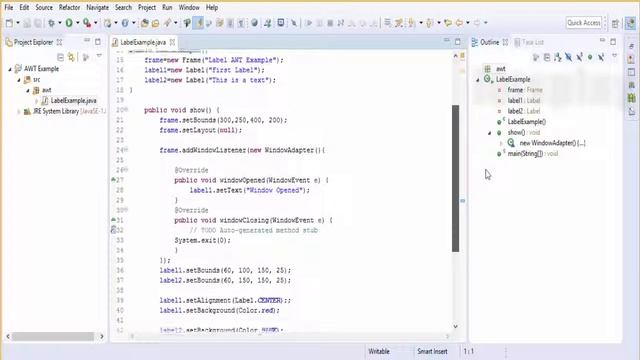 Video #12 - Java Tutorial Java AWT Controls - Label смотреть онлайн