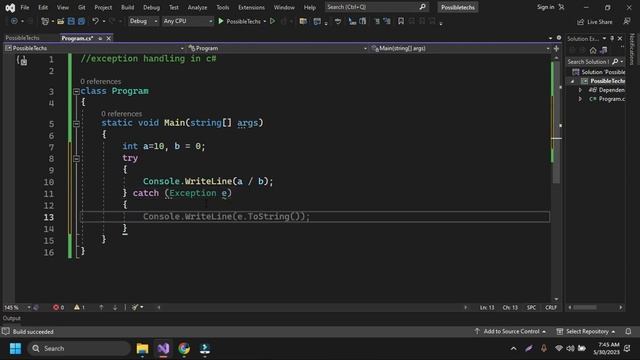 31 Exception handling in c# | Try Catch Finally in Exception Handling | What is Exception handling?