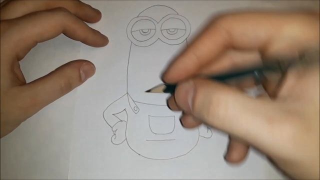 Рисуем миньона Кевина из мультфильма Гадкий Я вместе! Как нарисовать миньона Кевина? #drawings