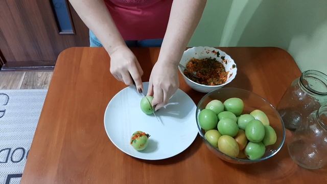 Маринованные зеленые помидоры с начинкой НА ЗИМУ. Фаршированные и острые.