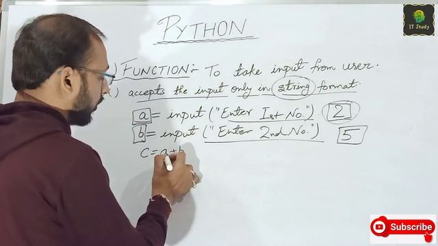 Input () Function in Python | (With Example) | (In Hindi) | #4 lecture | #IT_STUDY