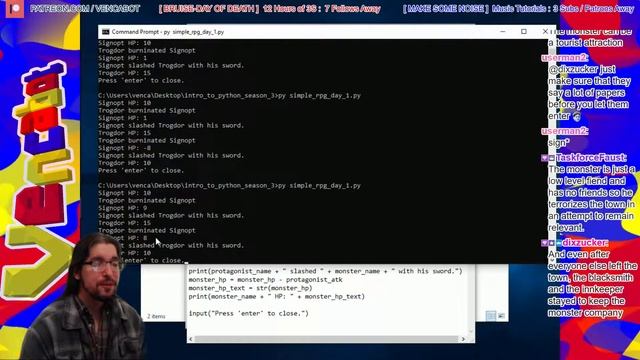 [Python Basics for Newbies] S3E1: Your first program: a playable RPG, from scratch!
