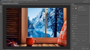 Как поменять фон или вставить картинку за окном в фотошопе