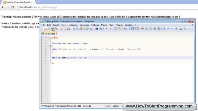 PHP Tutorial 18 - Functions (PHP For Beginners)