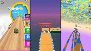 Going Balls vs Sky Rolling Balls vs Action Balls Gameplay Comparison (Levels 1-10)