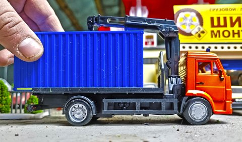 Моделька грузовика КАМАЗ КОНТЕЙНЕРОВОЗ новинка Технопарк. Про машинки.