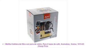 ⭐️ Melitta Cafetera de filtro con jarra de vidrio¸ Para 2 tazas de café¸ Aromaboy¸ Crema¸ 1015-03 C