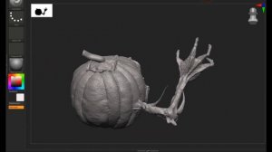 лепка фигурки Тыквы для Хэллоуина в zbrush TIMELAPSE