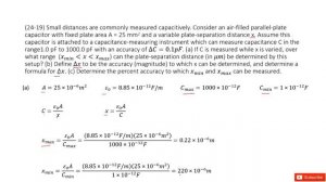 (24-19) Small distances are commonly measured capacitively. Consider an air-filled parallel-plate c