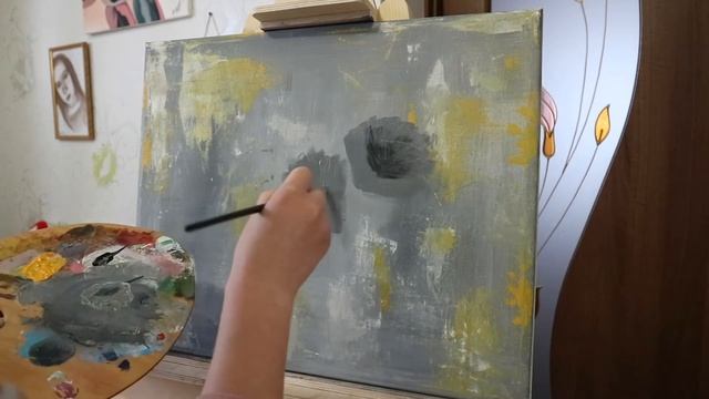 Рисую шикарную и очень простую картину акрилом/ Acrylic Painting on Canvas Step by Step №4